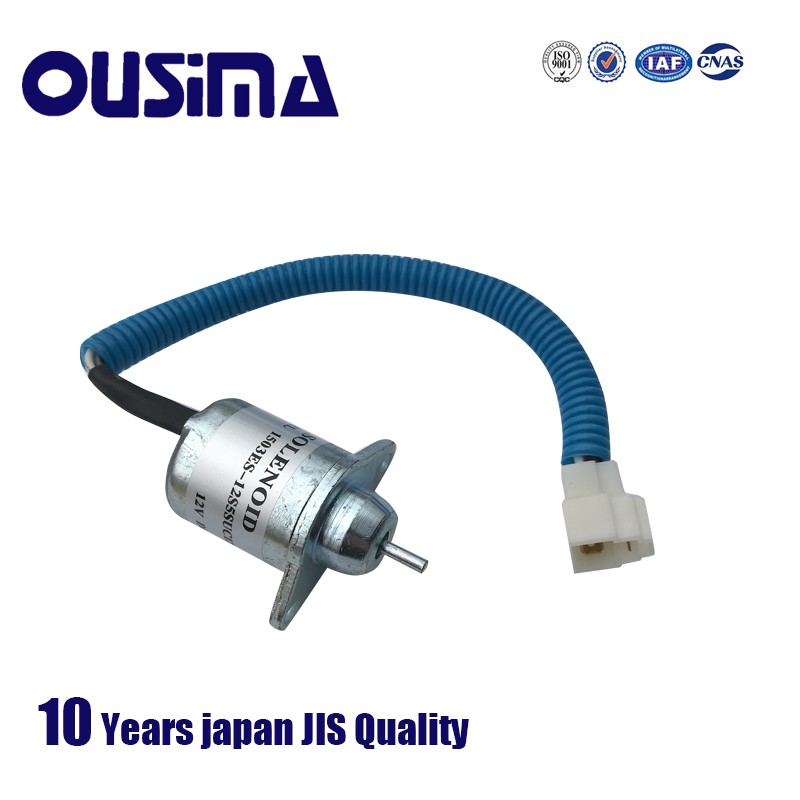 Ousima excavator engine stop solenoid valve 1503es-12s5suc5s 12V is suitable for Yangma flameout solenoid valve (white plug)